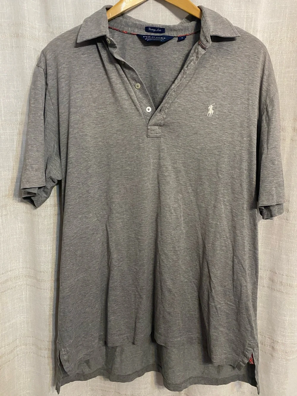 Polo Golf Ralph Lauren Vintage Lisle Gray Polo Shirt Size L University Club Pima